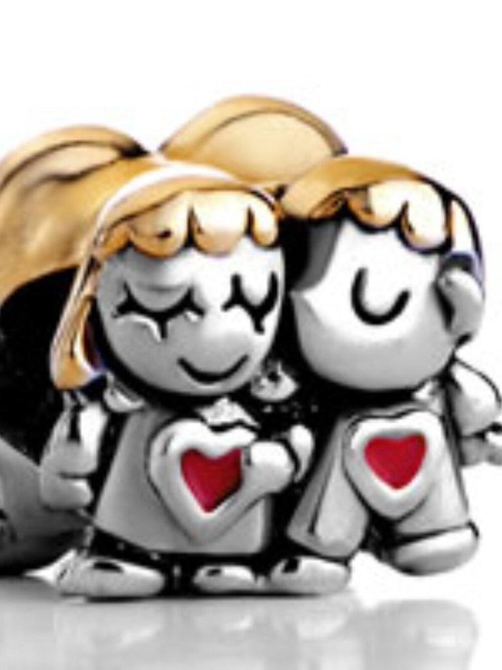 Pugster Angel Kids In Love Kiss Heart Charm Compatible with Pandora